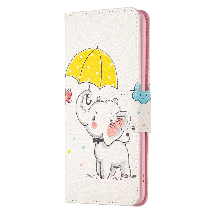 For Samsung Galaxy S25 5G Colored Drawing Pattern Leather Phone Case(Umbrella Elephant) - Galaxy S25 5G Cases by PMC Jewellery | Online Shopping South Africa | PMC Jewellery | Buy Now Pay Later Mobicred