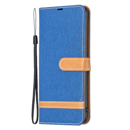 For Samsung Galaxy S25 5G Color Block Denim Texture Leather Phone Case(Royal Blue) - Galaxy S25 5G Cases by PMC Jewellery | Online Shopping South Africa | PMC Jewellery | Buy Now Pay Later Mobicred