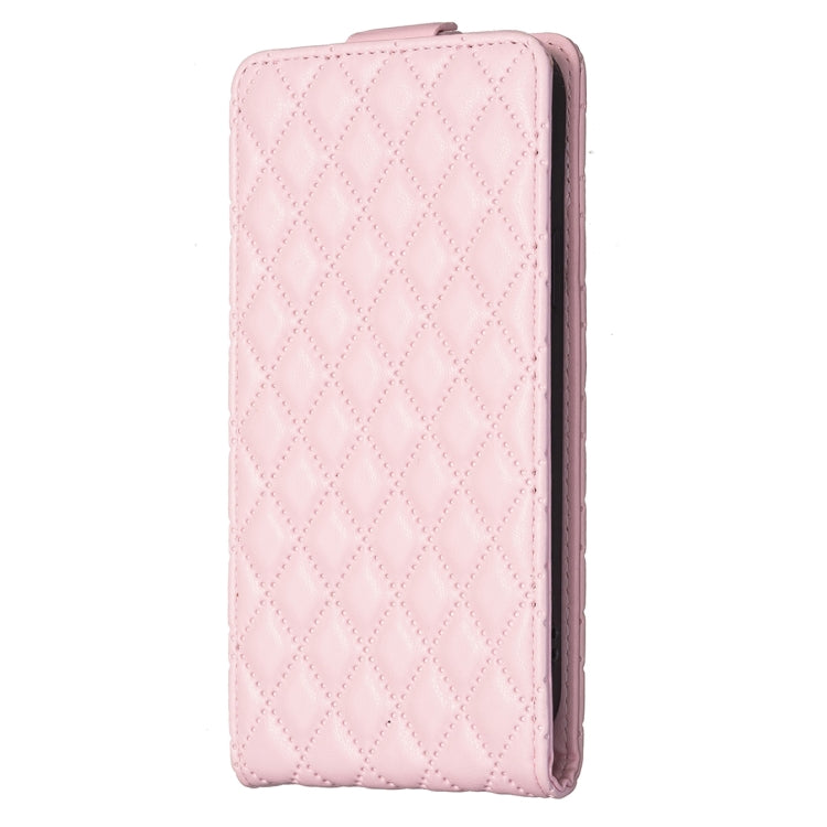 For Samsung Galaxy S25 5G Diamond Lattice Vertical Flip Leather Phone Case(Pink) - Galaxy S25 5G Cases by PMC Jewellery | Online Shopping South Africa | PMC Jewellery | Buy Now Pay Later Mobicred