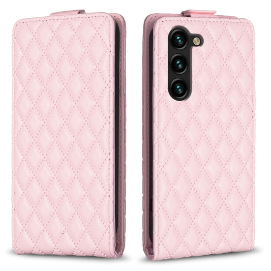 For Samsung Galaxy S25+ 5G Diamond Lattice Vertical Flip Leather Phone Case(Pink) - Galaxy S25+ 5G Cases by PMC Jewellery | Online Shopping South Africa | PMC Jewellery | Buy Now Pay Later Mobicred