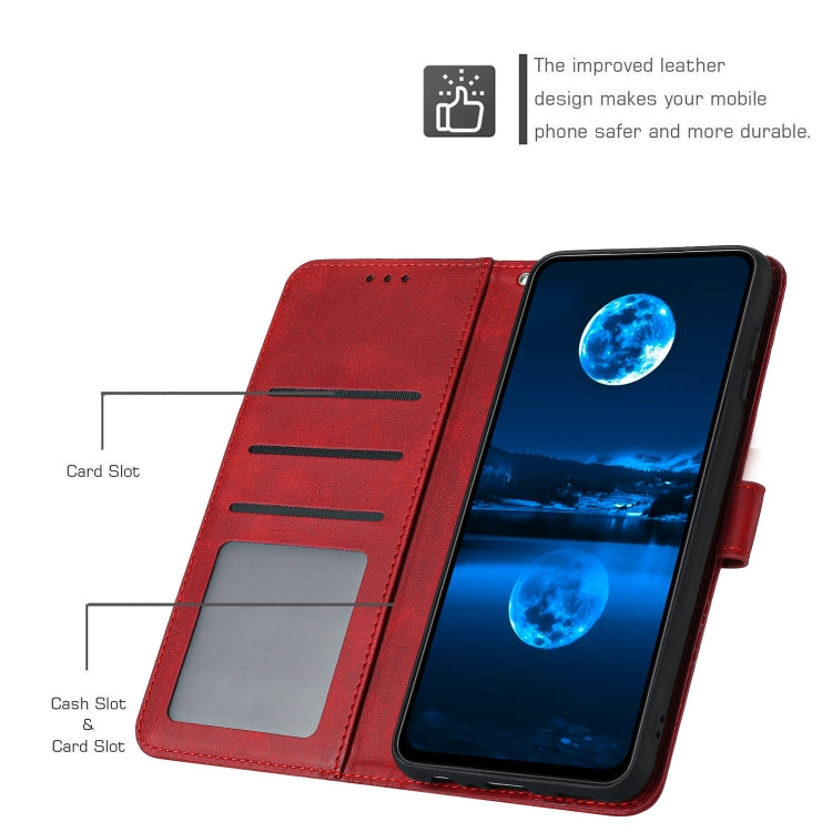 For Samsung Galaxy S25+ / S24+ 5G Solid Calf Texture Flip Leather Phone Case(Red) - Galaxy S25+ 5G Cases by PMC Jewellery | Online Shopping South Africa | PMC Jewellery | Buy Now Pay Later Mobicred