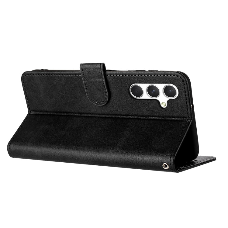For Samsung Galaxy S25+ / S24+ 5G Solid Calf Texture Flip Leather Phone Case(Black) - Galaxy S25+ 5G Cases by PMC TechLife | Online Shopping South Africa | PMC TechLife | Buy Now Pay Later Mobicred