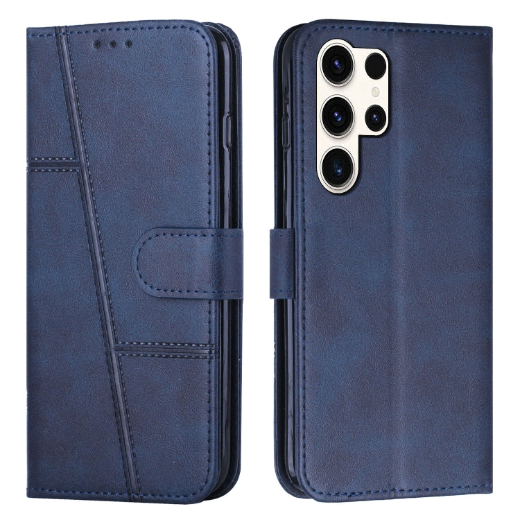 For Samsung Galaxy S25 Ultra 5G Stitching Calf Texture Buckle Leather Phone Case(Blue) - Galaxy S25 Ultra 5G Cases by PMC Jewellery | Online Shopping South Africa | PMC Jewellery | Buy Now Pay Later Mobicred