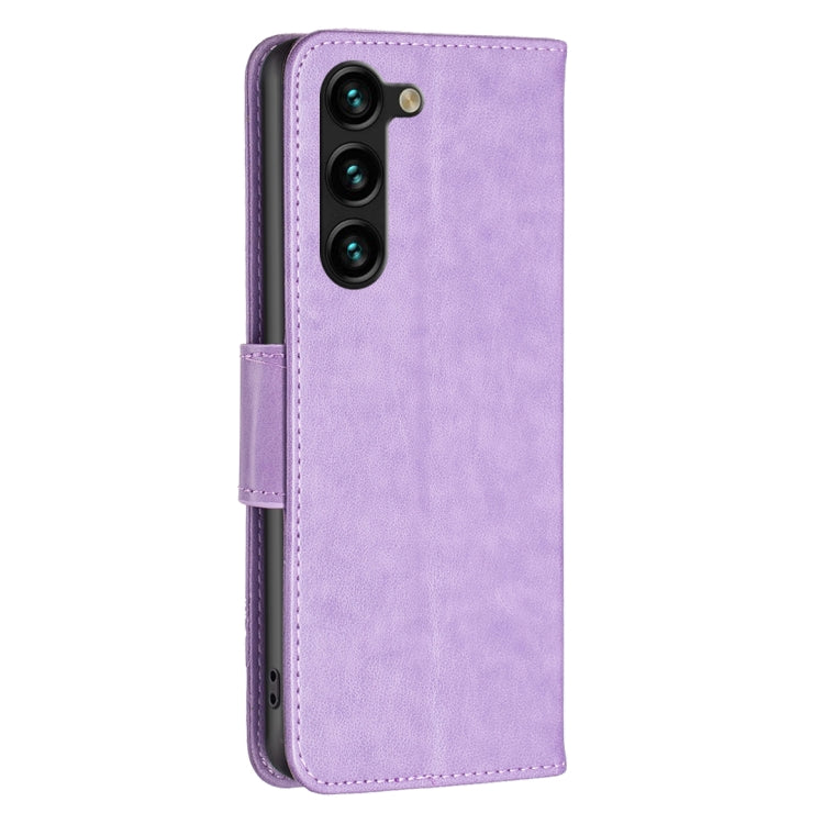 For Samsung Galaxy S25+ 5G Embossing Two Butterflies Pattern Leather Phone Case(Purple) - Galaxy S25+ 5G Cases by PMC Jewellery | Online Shopping South Africa | PMC Jewellery | Buy Now Pay Later Mobicred