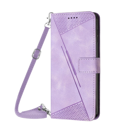 For Samsung Galaxy S25 Ultra 5G Dream Triangle Leather Phone Case with Long Lanyard(Purple) - Galaxy S25 Ultra 5G Cases by PMC Jewellery | Online Shopping South Africa | PMC Jewellery | Buy Now Pay Later Mobicred