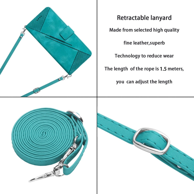 For Samsung Galaxy S25 / S24 5G Dream Triangle Leather Phone Case with Lanyard(Green) - free shipping - PMC Jewellery - Order now!