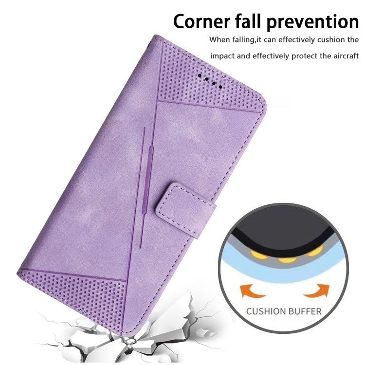 For Samsung Galaxy S25 / S24 5G Dream Triangle Leather Phone Case with Long Lanyard(Purple) - Galaxy S25 5G Cases by PMC Jewellery | Online Shopping South Africa | PMC Jewellery | Buy Now Pay Later Mobicred