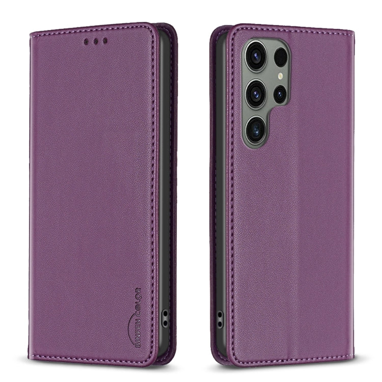 For Samsung Galaxy S25 Ultra 5G Magnetic Leather Phone Case(Purple) - Galaxy S25 Ultra 5G Cases by PMC Jewellery | Online Shopping South Africa | PMC Jewellery | Buy Now Pay Later Mobicred