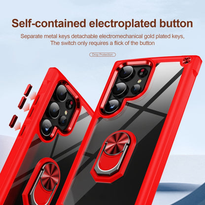 For Samsung Galaxy S25 Ultra 5G TPU + PC Lens Protection Phone Case with Ring Holder(Red) - Galaxy S25 Ultra 5G Cases by PMC Jewellery | Online Shopping South Africa | PMC Jewellery | Buy Now Pay Later Mobicred