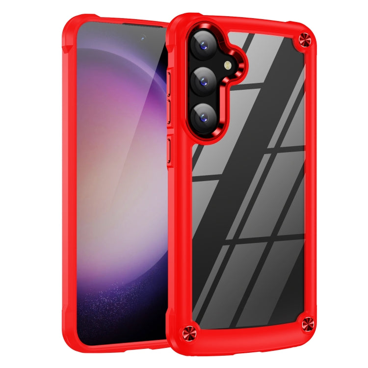 For Samsung Galaxy S25+ 5G TPU + PC Lens Protection Phone Case(Red) - Galaxy S25+ 5G Cases by PMC Jewellery | Online Shopping South Africa | PMC Jewellery | Buy Now Pay Later Mobicred