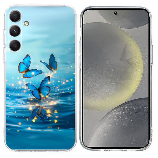 For Samsung Galaxy S25+ 5G Colorful Painting Pattern TPU Phone Case(Blue Butterflies) - Galaxy S25+ 5G Cases by PMC Jewellery | Online Shopping South Africa | PMC Jewellery | Buy Now Pay Later Mobicred