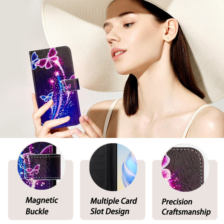 For iPhone 16e Art Colored Drawing Pattern Leather Phone Case(Fireworks butterfly) - free shipping - PMC TechLife - Order now!