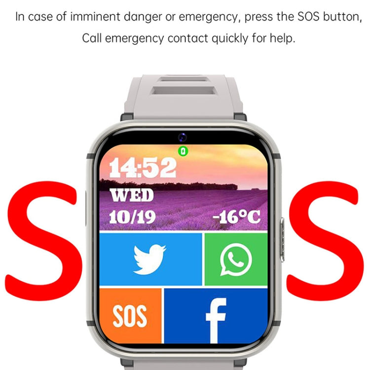 UNIWA DM66 4G Calling Smart Watch, 2GB+16GB, 1.99 inch IPS Screen Android 9.0 Support WiFi GPS(Black) - free shipping - PMC TechLife - Order now!