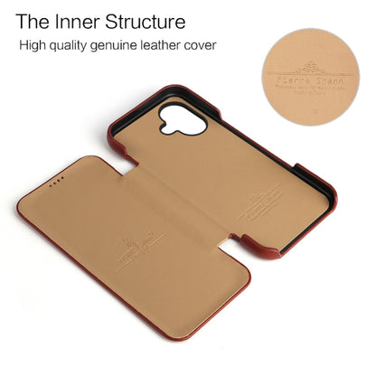 For iPhone 16 Fierre Shann Top Layer Cowhide Business Magnetic Leather Phone Case(Brown) - iPhone 16 Cases by FIERRE SHANN | Online Shopping South Africa | PMC Jewellery | Buy Now Pay Later Mobicred