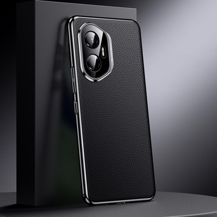 For Honor 300 Genuine Leather PC Phone Case(Black) - Honor Cases by PMC TechLife | Online Shopping South Africa | PMC TechLife | Buy Now Pay Later Mobicred
