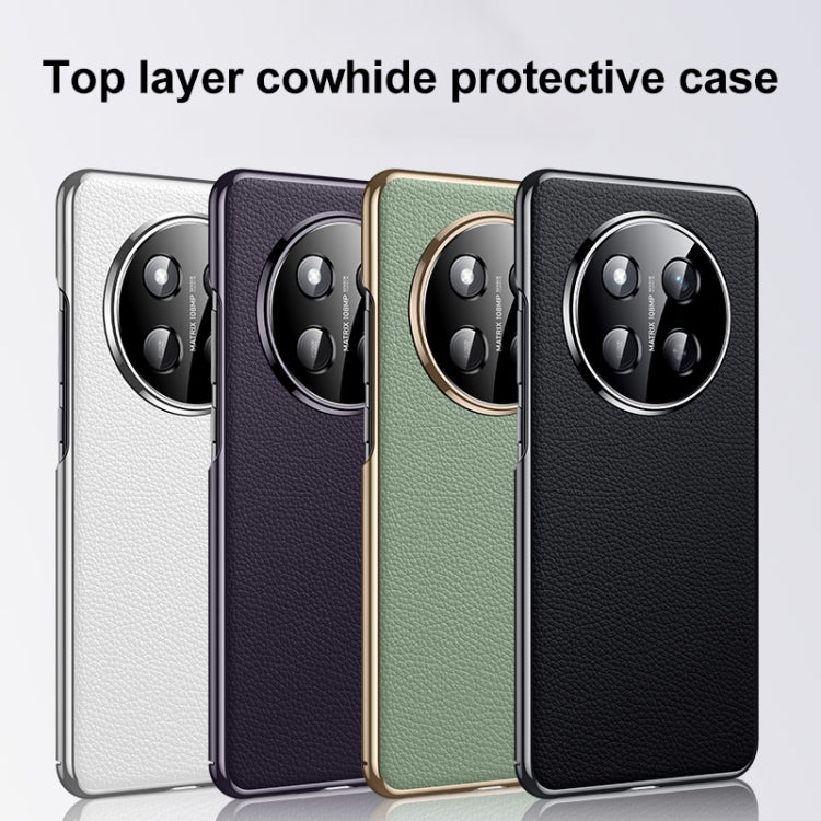 For Honor 300 Pro Genuine Leather PC Phone Case(Dark Purple) - Honor Cases by PMC TechLife | Online Shopping South Africa | PMC TechLife | Buy Now Pay Later Mobicred