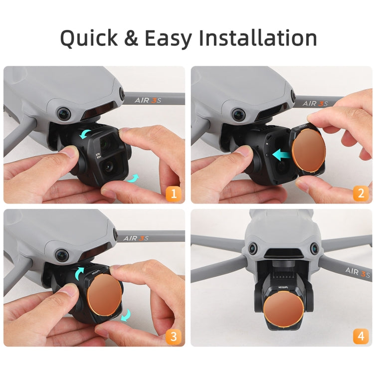 For DJI Air 3S Sunnylife Camera Lens Filter, Filter:ND16 - free shipping - PMC TechLife - Order now!