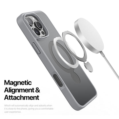 For iPhone 16 Pro Max DUX DUCIS Yind Series MagSafe TPU Hybrid PC Phone Case with Stand(Grey) - iPhone 16 Pro Max Cases by DUX DUCIS | Online Shopping South Africa | PMC Jewellery | Buy Now Pay Later Mobicred