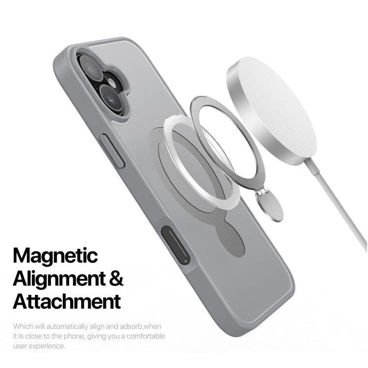 For iPhone 16 Plus DUX DUCIS Yind Series MagSafe TPU Hybrid PC Phone Case with Stand(Grey) - iPhone 16 Plus Cases by DUX DUCIS | Online Shopping South Africa | PMC Jewellery | Buy Now Pay Later Mobicred