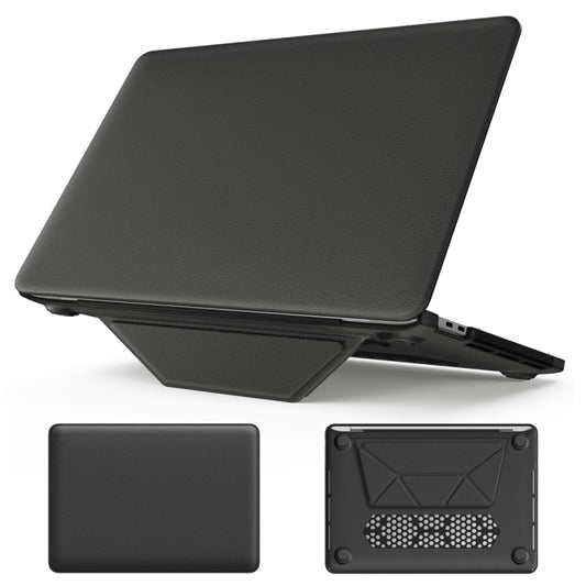 For MacBook Pro 13.3 inch M1 A2338 Business Magnetic Holder PC + PU Laptop Protective Case(Black) - MacBook Pro Cases by PMC Jewellery | Online Shopping South Africa | PMC Jewellery | Buy Now Pay Later Mobicred