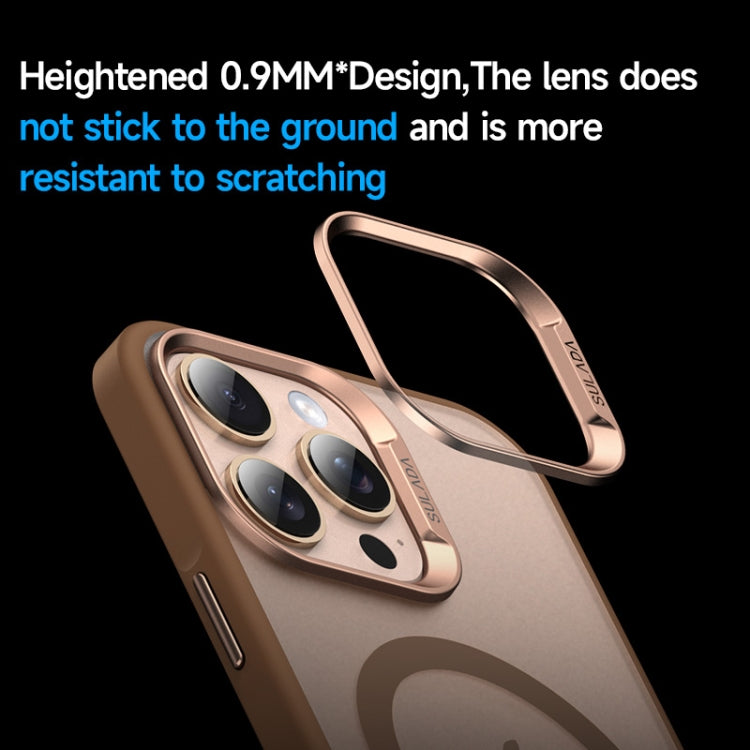 For iPhone 16 Plus SULADA Light Sand MagSafe Magnetic PC Hybrid TPU Phone Case(Gold) - free shipping - PMC Jewellery - Order now!