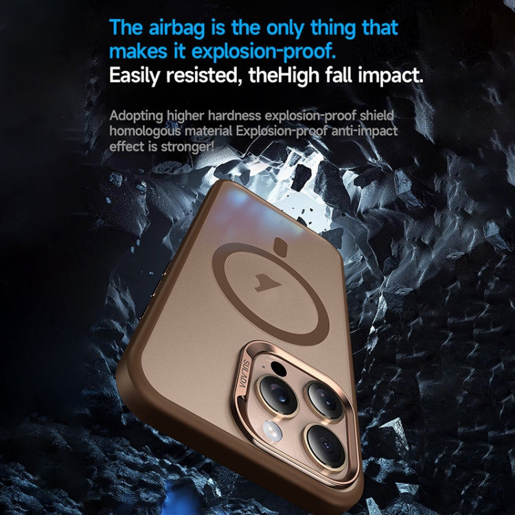 For iPhone 16 SULADA Light Sand MagSafe Magnetic PC Hybrid TPU Phone Case(Black) - free shipping - PMC Jewellery - Order now!