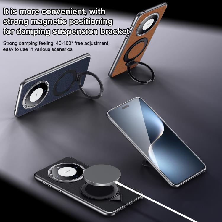 For Huawei Mate 60 Pro / Mate 60 Pro+ SULADA Top Grain Leather MagSafe Magnetic Holder Phone Case(Black) - free shipping - PMC TechLife - Order now!