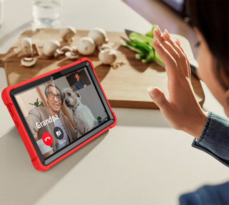 For Lenovo Tab M10 3rd Gen / TB328 Silicone Hybrid PC Tablet Case with Holder(Red Black) - Lenovo by PMC TechLife | Online Shopping South Africa | PMC TechLife | Buy Now Pay Later Mobicred