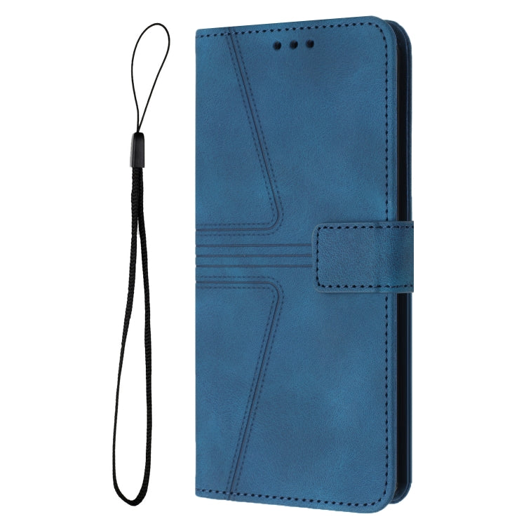 For Samsung Galaxy S25+5G Triangle Solid Color Leather Phone Case(Blue) - Galaxy S25+ 5G Cases by PMC Jewellery | Online Shopping South Africa | PMC Jewellery | Buy Now Pay Later Mobicred