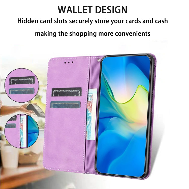 For Samsung Galaxy S25 5G Retro Elephant Embossed Leather Phone Case(Purple) - Galaxy S25 5G Cases by PMC Jewellery | Online Shopping South Africa | PMC Jewellery | Buy Now Pay Later Mobicred