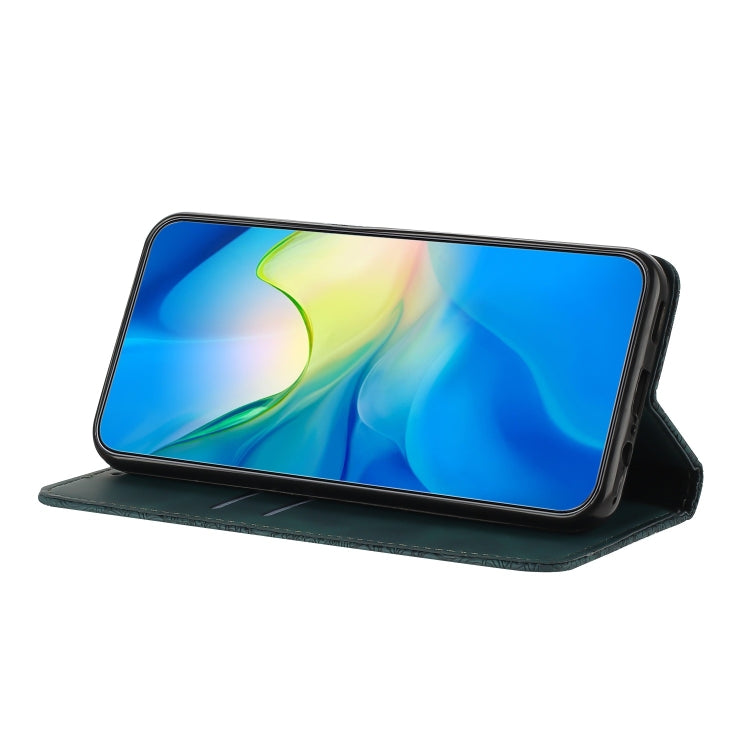 For Samsung Galaxy S25+ 5G Ethnic Embossed Adsorption Leather Phone Case(Blue) - Galaxy S25+ 5G Cases by PMC Jewellery | Online Shopping South Africa | PMC Jewellery | Buy Now Pay Later Mobicred