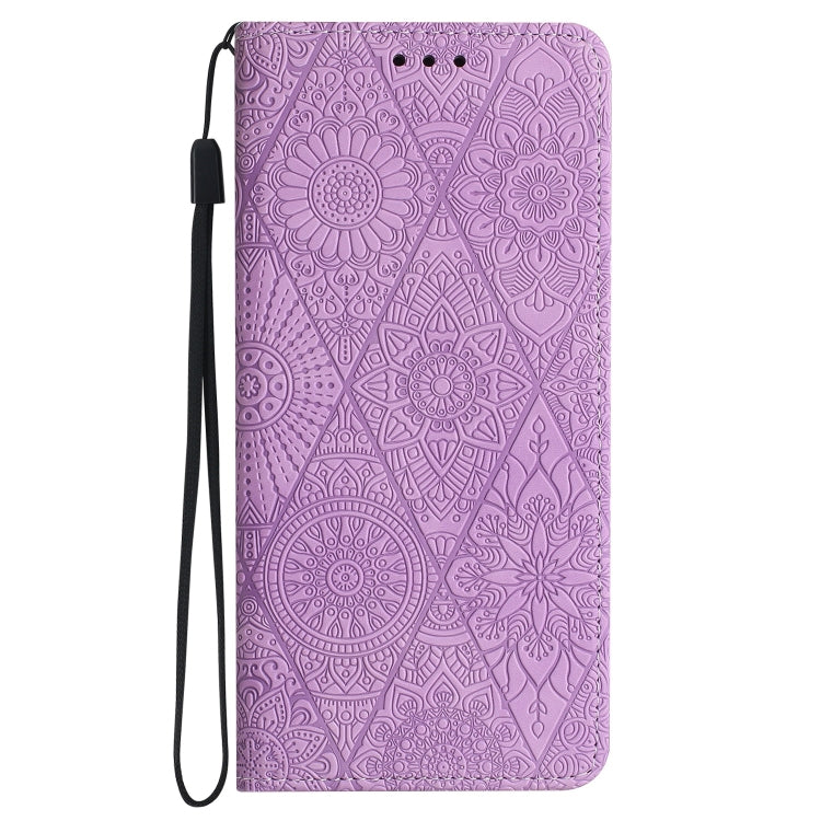 For Samsung Galaxy S25 5G Ethnic Embossed Adsorption Leather Phone Case(Purple) - Galaxy S25 5G Cases by PMC Jewellery | Online Shopping South Africa | PMC Jewellery | Buy Now Pay Later Mobicred