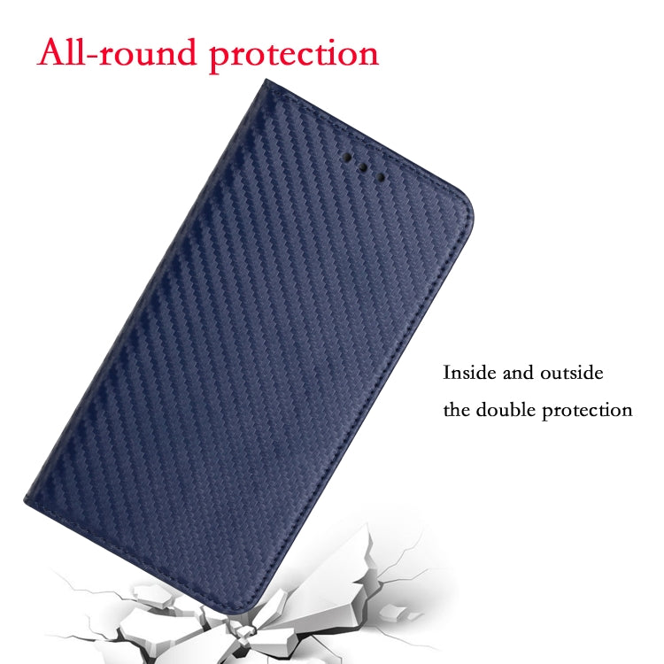 For Samsung Galaxy S25 5G Carbon Fiber Texture Magnetic Flip Leather Phone Case(Blue) - Galaxy S25 5G Cases by PMC Jewellery | Online Shopping South Africa | PMC Jewellery | Buy Now Pay Later Mobicred