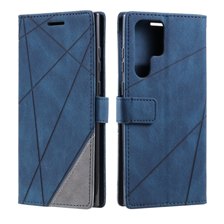 For Samsung Galaxy S25 Ultra 5G Skin Feel Splicing Leather Phone Case(Blue) - Galaxy S25 Ultra 5G Cases by PMC Jewellery | Online Shopping South Africa | PMC Jewellery | Buy Now Pay Later Mobicred