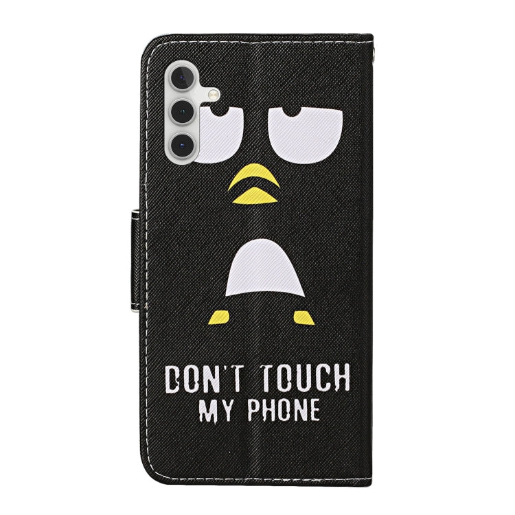 For Samsung Galaxy S25 5G Colored Drawing Pattern Leather Phone Case(Penguin) - Galaxy S25 5G Cases by PMC Jewellery | Online Shopping South Africa | PMC Jewellery | Buy Now Pay Later Mobicred