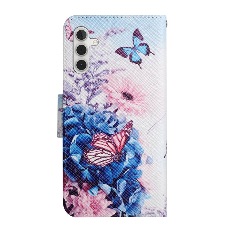 For Samsung Galaxy S25 5G Colored Drawing Pattern Leather Phone Case(Purple Butterfly) - Galaxy S25 5G Cases by PMC Jewellery | Online Shopping South Africa | PMC Jewellery | Buy Now Pay Later Mobicred
