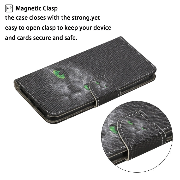For Samsung Galaxy S25 Ultra 5G Colored Drawing Pattern Leather Phone Case(Black Cat) - Galaxy S25 Ultra 5G Cases by PMC Jewellery | Online Shopping South Africa | PMC Jewellery | Buy Now Pay Later Mobicred