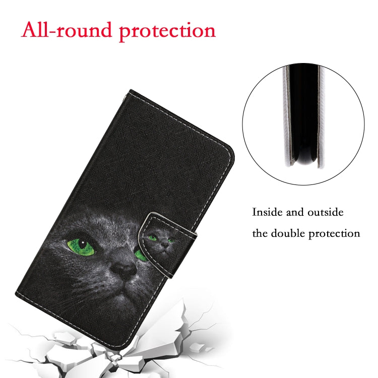 For Samsung Galaxy S25 Ultra 5G Colored Drawing Pattern Leather Phone Case(Black Cat) - Galaxy S25 Ultra 5G Cases by PMC Jewellery | Online Shopping South Africa | PMC Jewellery | Buy Now Pay Later Mobicred