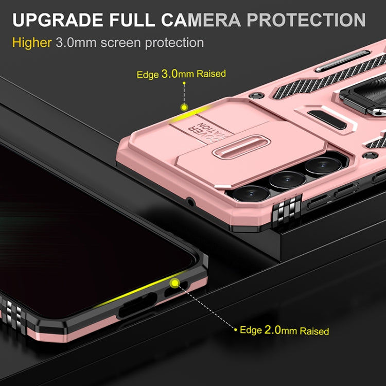 For Samsung Galaxy S25+ 5G Armor PC Hybrid TPU Camera Shield Phone Case(Rose Gold) - Galaxy S25+ 5G Cases by PMC Jewellery | Online Shopping South Africa | PMC Jewellery | Buy Now Pay Later Mobicred