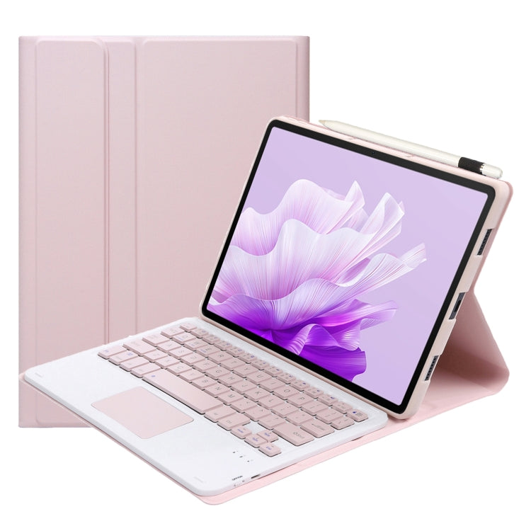 For Honor Pad X9 / X8 Pro 11.5 AH15-A Ultra-thin Detachable Bluetooth Keyboard Leather Tablet Case with Touchpad(Pink White) - Others Keyboard by PMC Jewellery | Online Shopping South Africa | PMC Jewellery | Buy Now Pay Later Mobicred