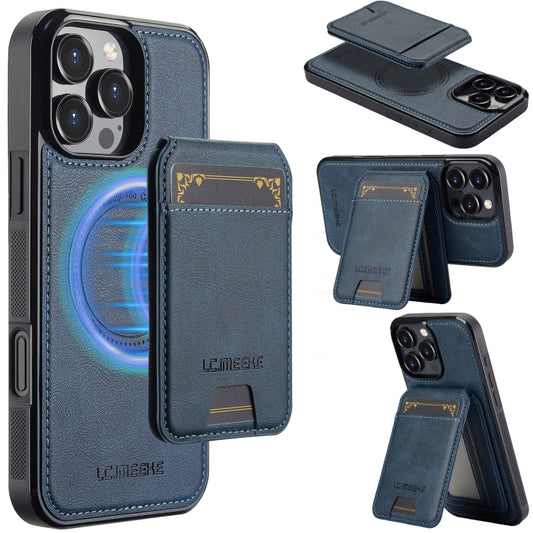 For iPhone 16 Pro LC.IMEEKE L3 Series Detachable RFID Card Bag Magsafe Phone Case(Blue) - iPhone 16 Pro Cases by LC.IMEEKE | Online Shopping South Africa | PMC Jewellery | Buy Now Pay Later Mobicred