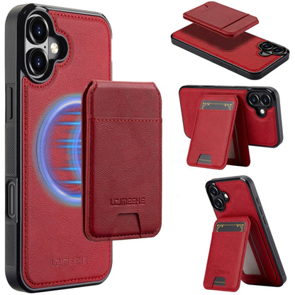 For iPhone 16 LC.IMEEKE L3 Series Detachable RFID Card Bag Magsafe Phone Case(Red) - iPhone 16 Cases by LC.IMEEKE | Online Shopping South Africa | PMC Jewellery | Buy Now Pay Later Mobicred