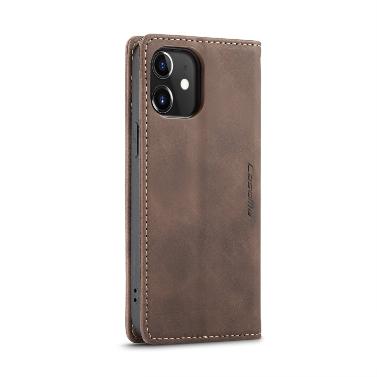 For iPhone 12 / 12 Pro CaseMe-013 Multifunctional Retro Frosted Horizontal Flip Leather Case with Card Slot & Holder & Wallet(Coffee) - iPhone 12 / 12 Pro Cases by CaseMe | Online Shopping South Africa | PMC Jewellery | Buy Now Pay Later Mobicred