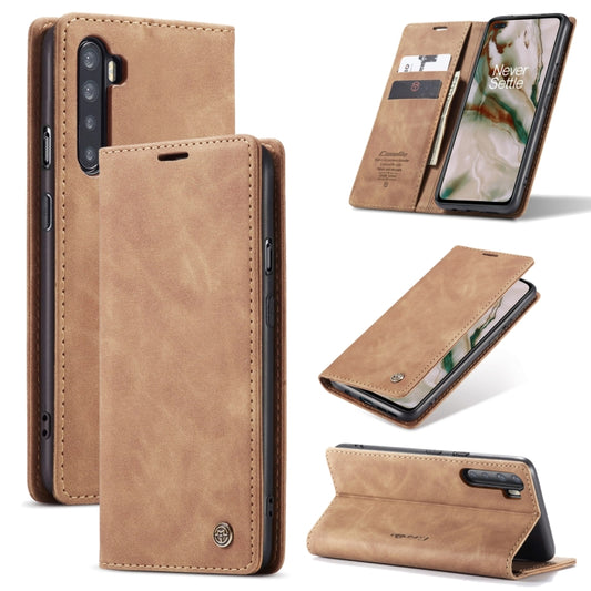 For OnePlus Nord CaseMe-013 Multifunctional Retro Frosted Horizontal Flip Leather Case with Card Slot & Holder & Wallet(Brown) - OnePlus Cases by CaseMe | Online Shopping South Africa | PMC Jewellery | Buy Now Pay Later Mobicred