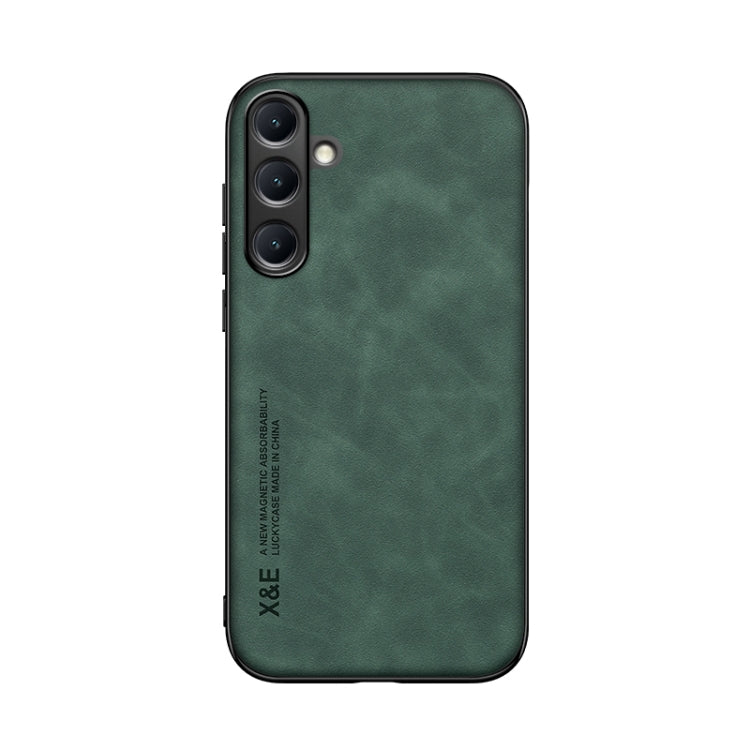 For Samsung Galaxy S25+ 5G Skin Feel Magnetic Leather Back Phone Case(Green) - Galaxy S25+ 5G Cases by PMC Jewellery | Online Shopping South Africa | PMC Jewellery | Buy Now Pay Later Mobicred