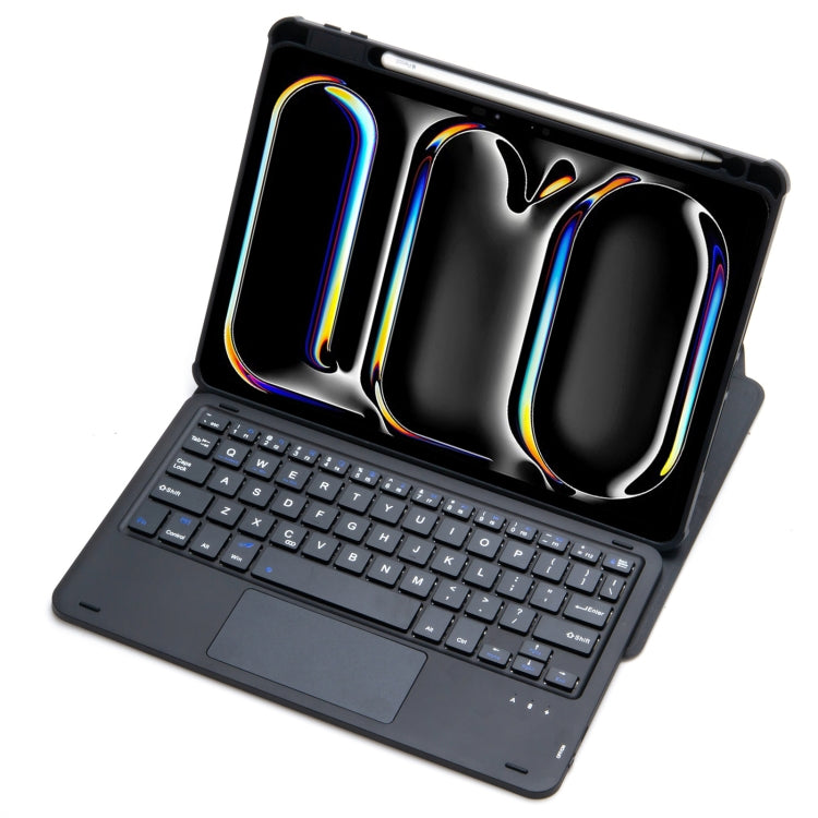 For iPad Pro 11 2024 L13-A 360 Rotation Acrylic Transparent Bluetooth Keyboard Leather Case With Touch Control(Black) - For iPad Pro by PMC Jewellery | Online Shopping South Africa | PMC Jewellery | Buy Now Pay Later Mobicred