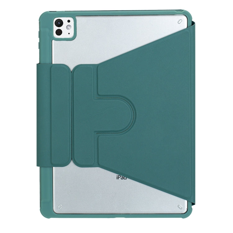 For iPad Pro 11 2024 L13-AS 360 Rotation Acrylic Transparent Bluetooth Keyboard Leather Case With Touch Control / Backlight(Green) - For iPad Pro by PMC Jewellery | Online Shopping South Africa | PMC Jewellery | Buy Now Pay Later Mobicred
