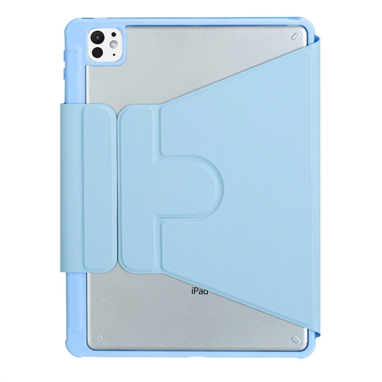 For iPad Pro 11 2024 L13-B 360 Rotation Acrylic Transparent Bluetooth Keyboard Leather Case(Blue) - For iPad Pro by PMC Jewellery | Online Shopping South Africa | PMC Jewellery | Buy Now Pay Later Mobicred