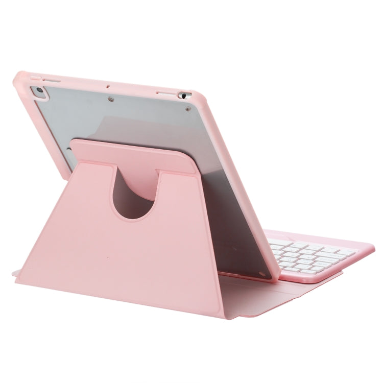 For iPad Pro 11 2024 L13-BS 360 Rotation Acrylic Transparent Bluetooth Keyboard Leather Case with Backlight(Pink) - For iPad Pro by PMC Jewellery | Online Shopping South Africa | PMC Jewellery | Buy Now Pay Later Mobicred