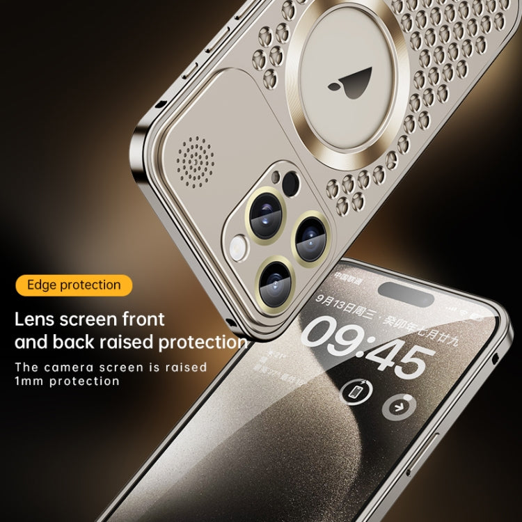 For iPhone 16 Pro Max Spring Buckle MagSafe Magnetic Metal Aromatherapy Phone Case(Black) - iPhone 16 Pro Cases by PMc TechLife | Online Shopping South Africa | PMc TechLife | Buy Now Pay Later Mobicred